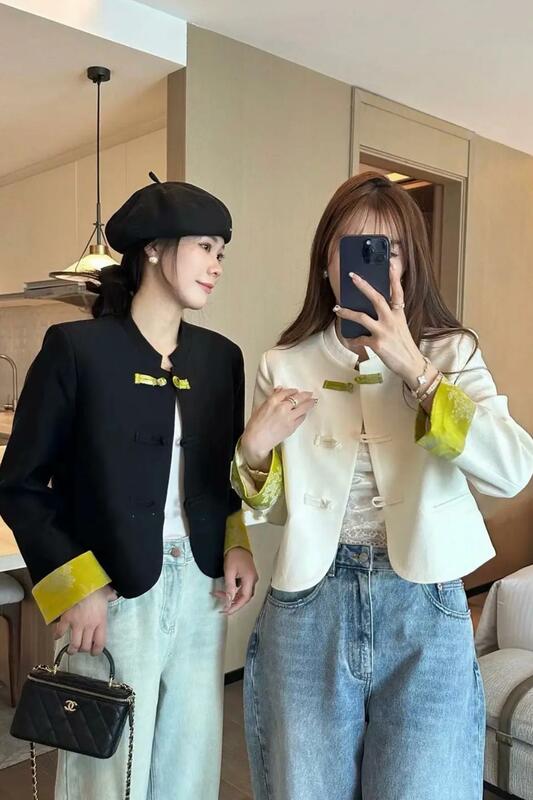 UNXX National Style New Chinese Style Jacket Women’s Temperament Short Fashion Suit Retro Chic Style Short Jacket Female Top New