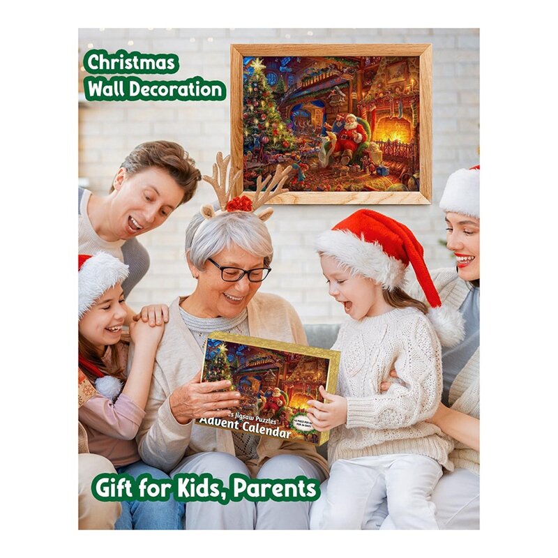 Santa Claus con Árbol de Navidad, rompecabezas de Navidad de 1000 piezas, juegos divertidos familiares de descompresión, duraderos y fáciles de instalar