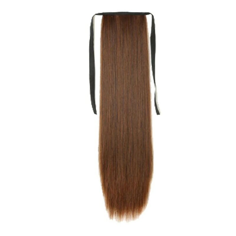 Perruque d'extension de cheveux en fausse queue de cheval, postiche à queue ronde synthétique, longue et lisse, clip G