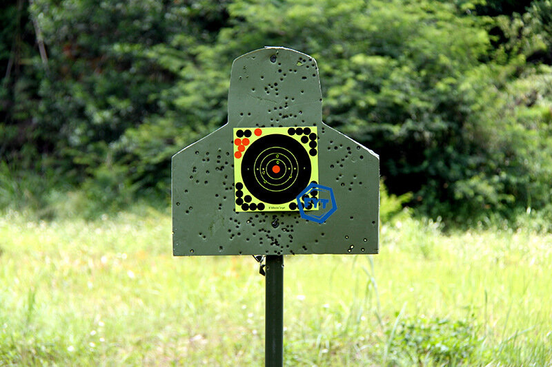 50 pçs prática de alvo reativo brilho shoting rifle papéis florescentes para seta arco prática tiro treinamento ao ar livre alvo adesivo