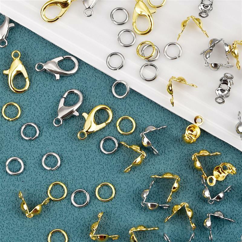 Kits de fabricación de joyas con cierre de langosta, juegos de cajas de bucle cerrado, suministros de fabricación de joyas DIY, hallazgos de collar de pulsera hechos a mano
