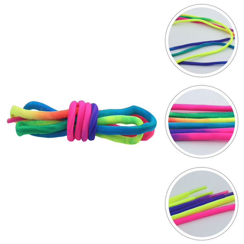 Fluorescence Rainbow Laces Men and Women Shoelaces Pearl Clips for Pumps Polyester