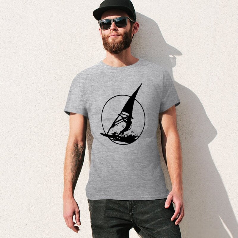 Мужская черная футболка с принтом «I Love Windsurf Shop»
