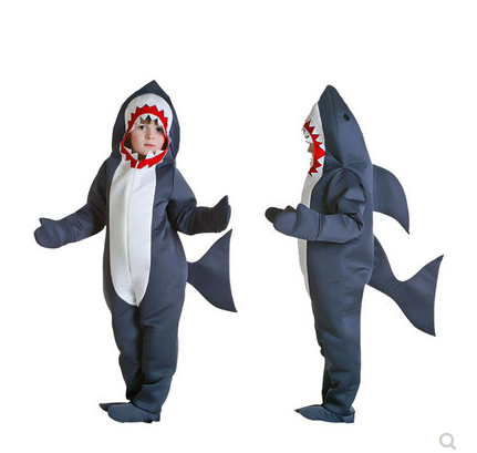 Halloween tubarão traje para crianças, traje animal marinho