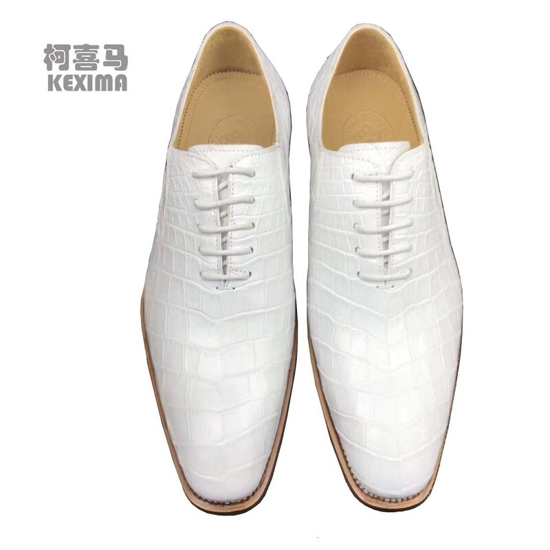 Yingshang nova chegada homens vestido sapatos homens crocodilo couro sapatos masculinos casamento sapatos sapatos brancos sapatos de couro sola sapatos luce up
