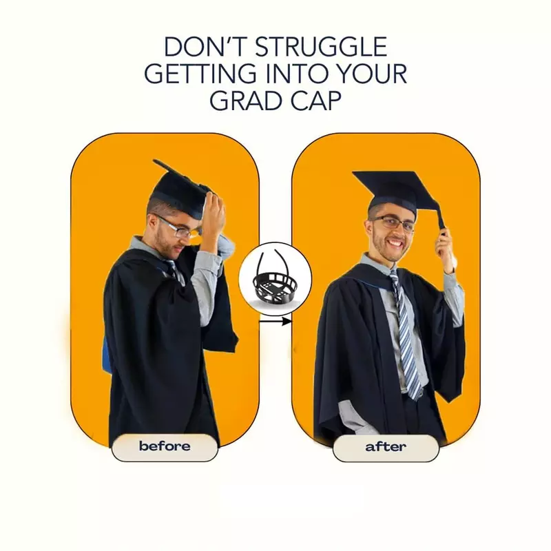2024 nuovo supporto per cappello da laurea regolabile, fascia per berretto da laurea, berretto da laurea non cambia capelli, acconciatura sicura Unisex