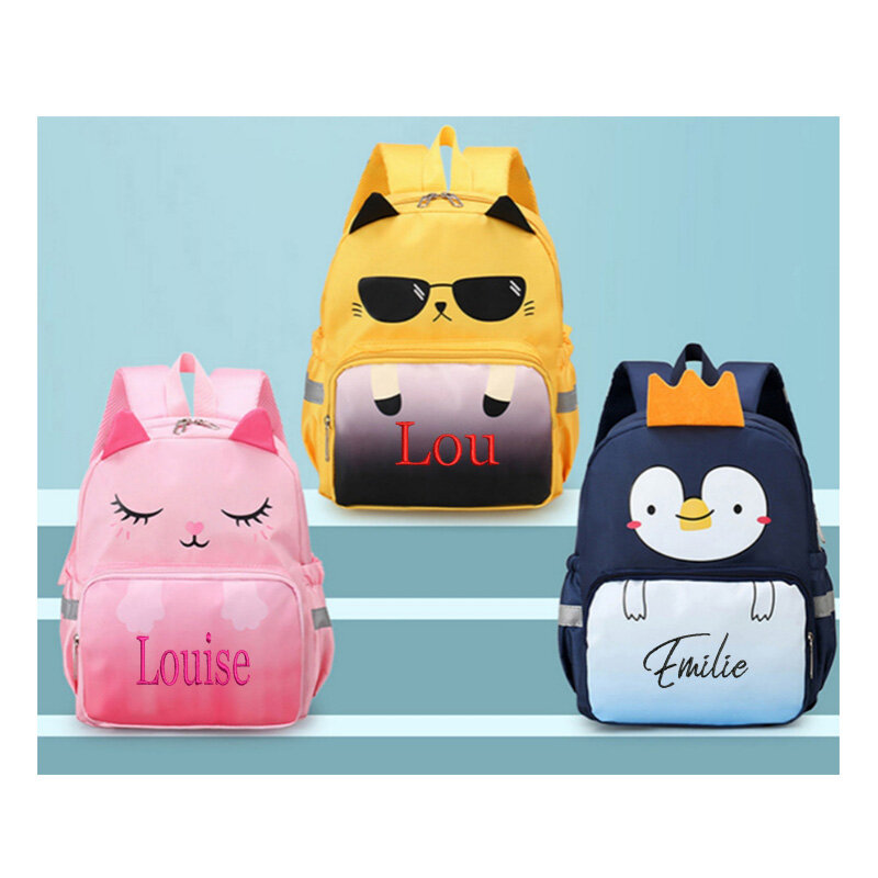 Mochila personalizada con nombre bordado, mochila de Animal, bolsa de estudiante, regalo