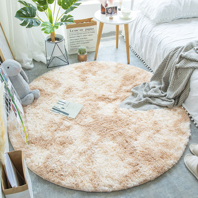 Christmas Round Area Rug Carpets for Living Room Soft Home Decor Bedroom Kid Room Plush Decoration Salon Thicker Pile Rug
