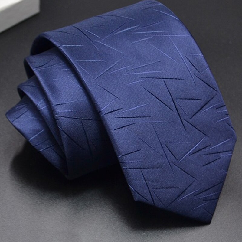 Easy-to-Wear Tie for Graduates Suit Identification Photo Accessories Woven Jacquard Neck Ties Check Stripe
