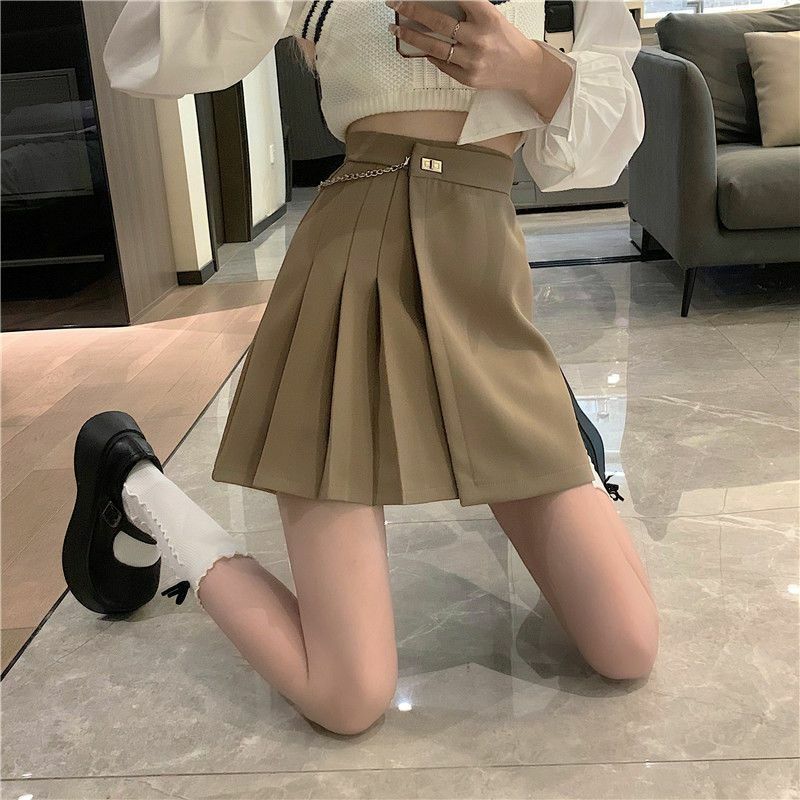 Женская плиссированная мини-юбка в Корейском стиле с высокой талией