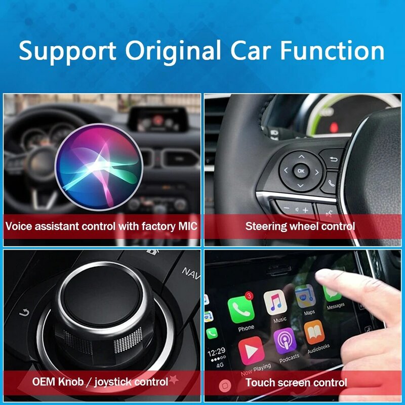 Mini boîte Carplay sans fil, adaptateur automatique Android, dongle pour Toyota, Mazda, Honda, Hyundai, Kia, VW, Audi, Benz, Ford, Opel, Chery