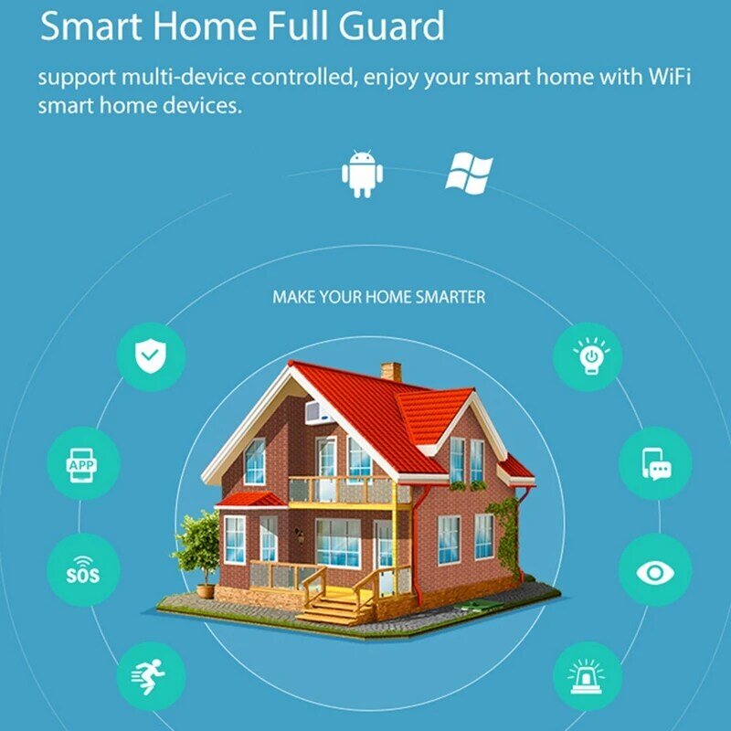 Tuya Smart Door Window Sensor Wifi Smart Home Wireless Door Detectors USB Open/Close APP Remote Alarm