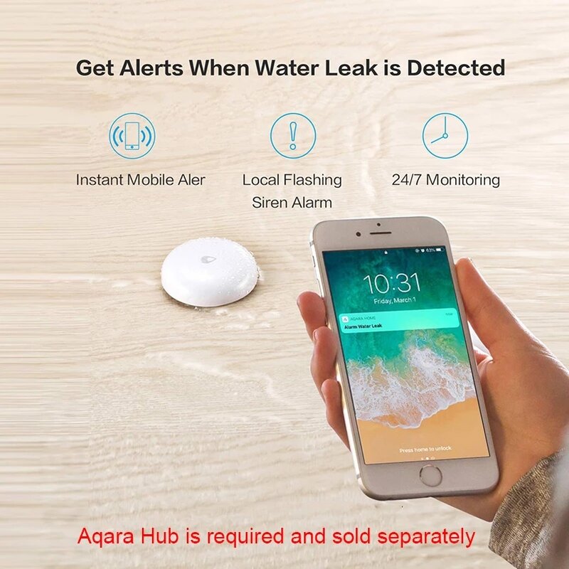 Aqara Water Leak Sensor Zigbee Water Immersing Sensor Detector Alarm Security Soaking Sensor Smart Home Work With Mi Home APP