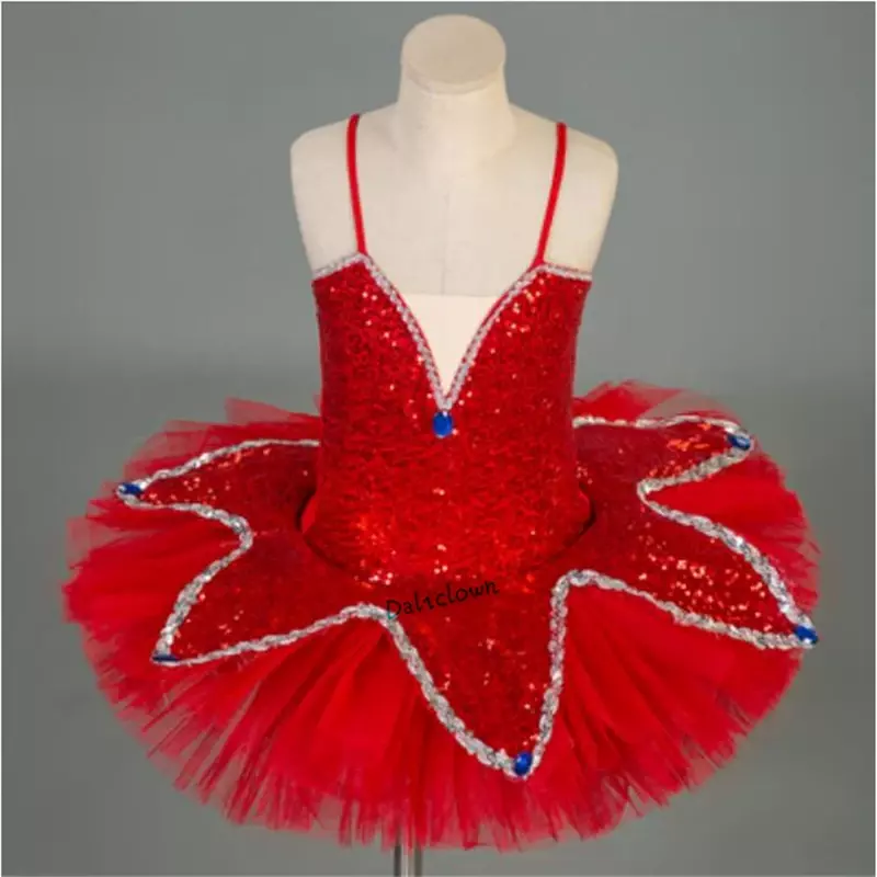 Vestido tutu de lantejoulas para meninas, vestido bailarina, performance de tule, fantasia de dança infantil, rosa