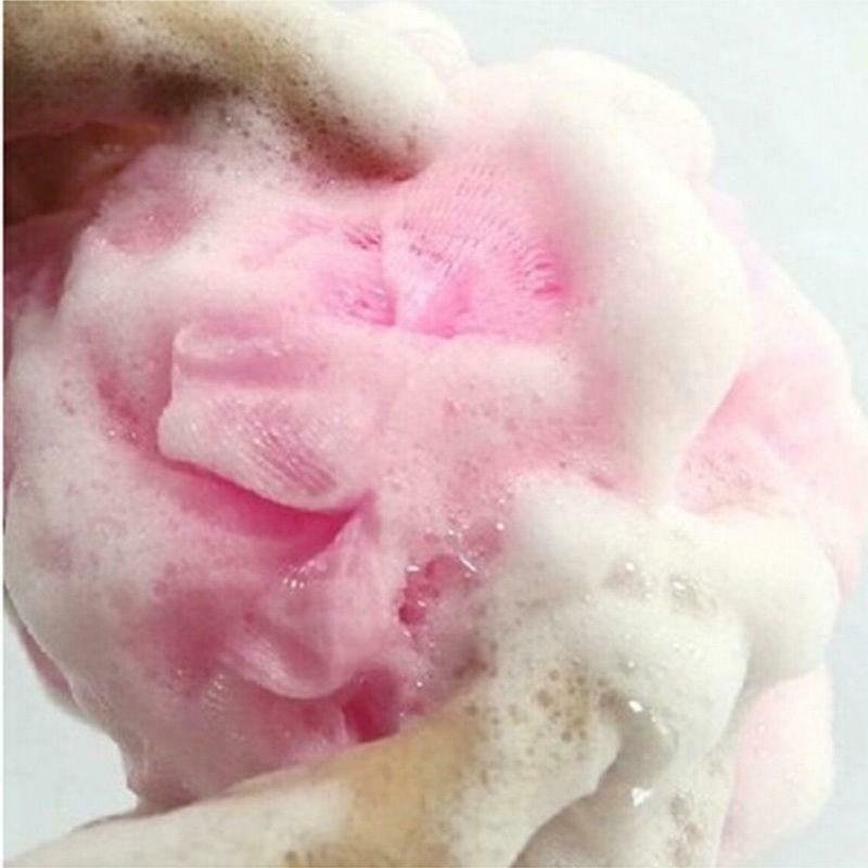 Colorato bagno doccia sapone bolla bagnoschiuma esfoliante Scrub soffio spugna rete palla colore morbido casuale