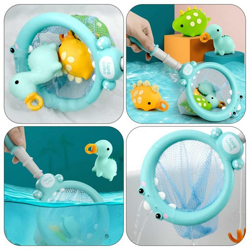 Brinquedos De Banho Flutuantes Animais Com Pólo De Pesca, Brinquedos Do Dinossauro, Brinquedo Do Tempo Da Banheira, Mesa De Água