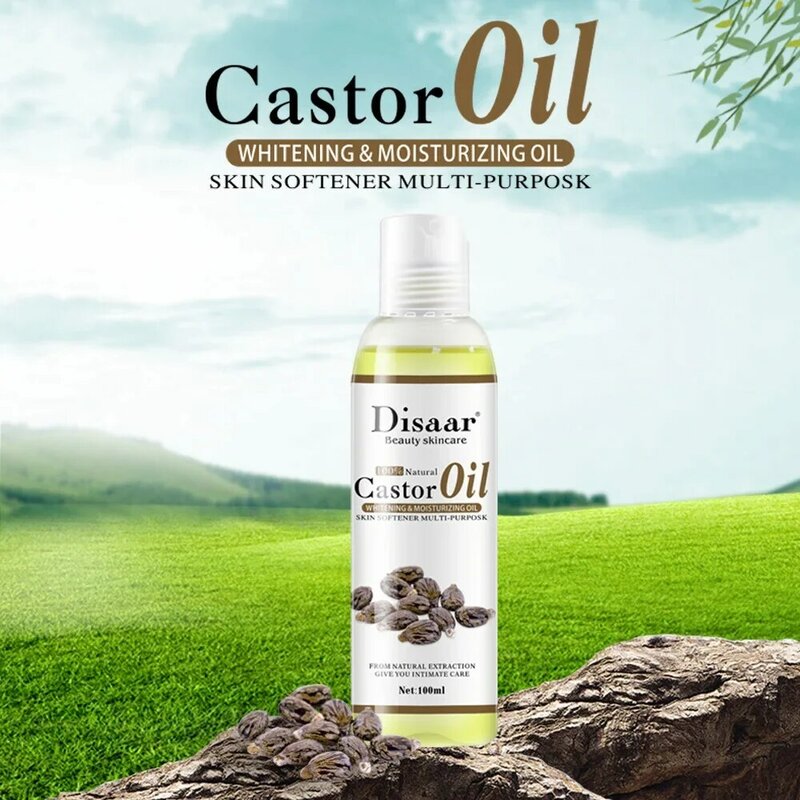 Disaar Organic Castor Oil, Relaxamento Corporal, Óleo Essencial de Massagem, Misturador, Hidratante, Emoliente Corporal, Clareador, 100ml