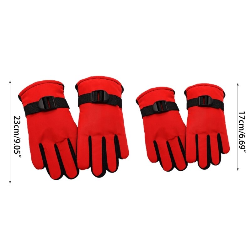 127D Winter Mittens Ski Gloves ถุงมือกันความร้อนสำหรับเด็กอายุ 3-13 ปี