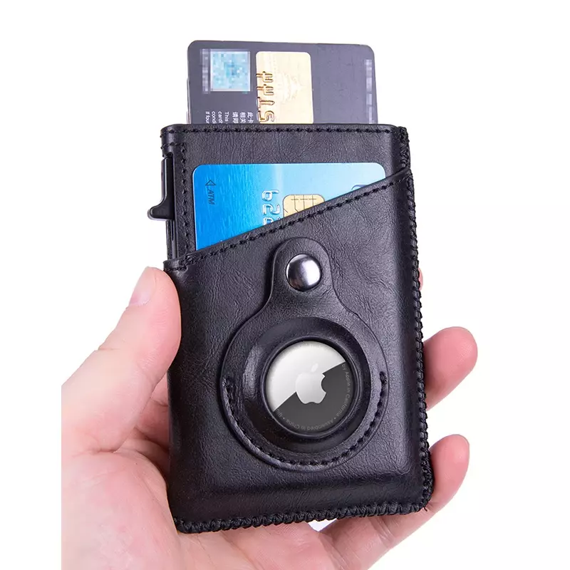 Thiết Kế Mới Bóp Ví Nam Cho Apple Airtag Định Vị Bảo Vệ ID Chất Liệu Da PU Chủ Thẻ RFID Ví Thẻ Ngân Hàng Ốp Lưng 2022