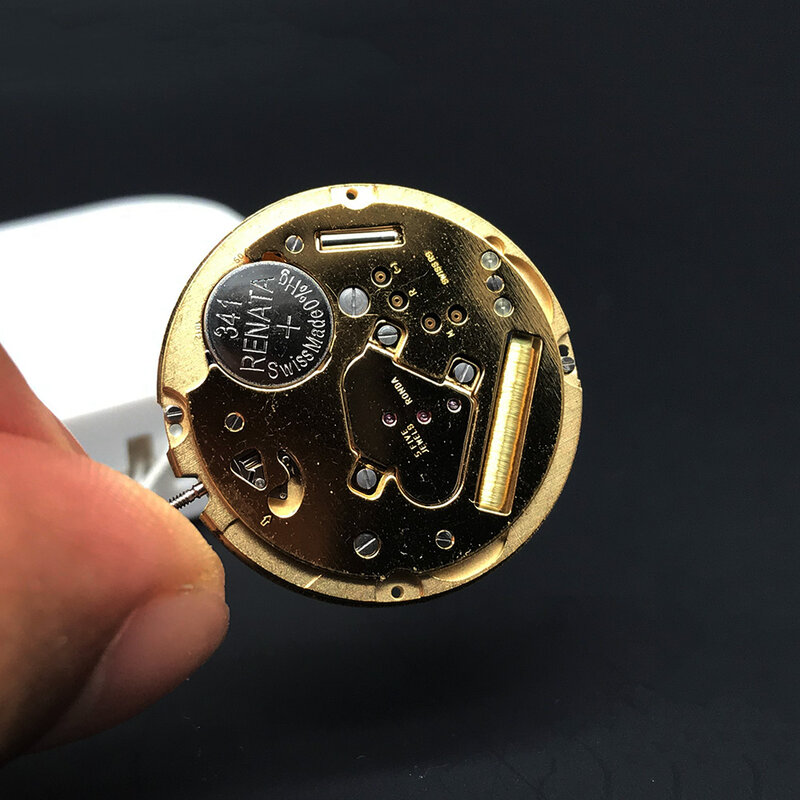 Original sw 5 jóias 1012 relógio de quartzo movimento ronda mecanismo dourado peças reposição ferramenta substituir movt com bateria