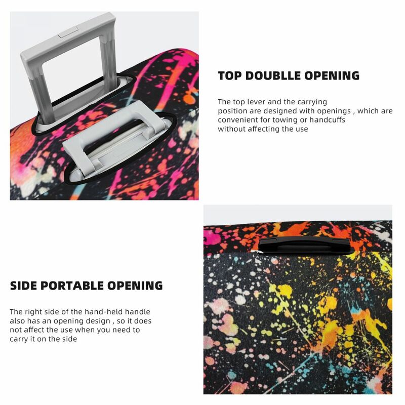 Custom Abstracte Graffiti Street Art Bagagehoes Beschermer Schattige Kleurrijke Camouflage Reiskoffer Hoezen Voor 18-32 Inch