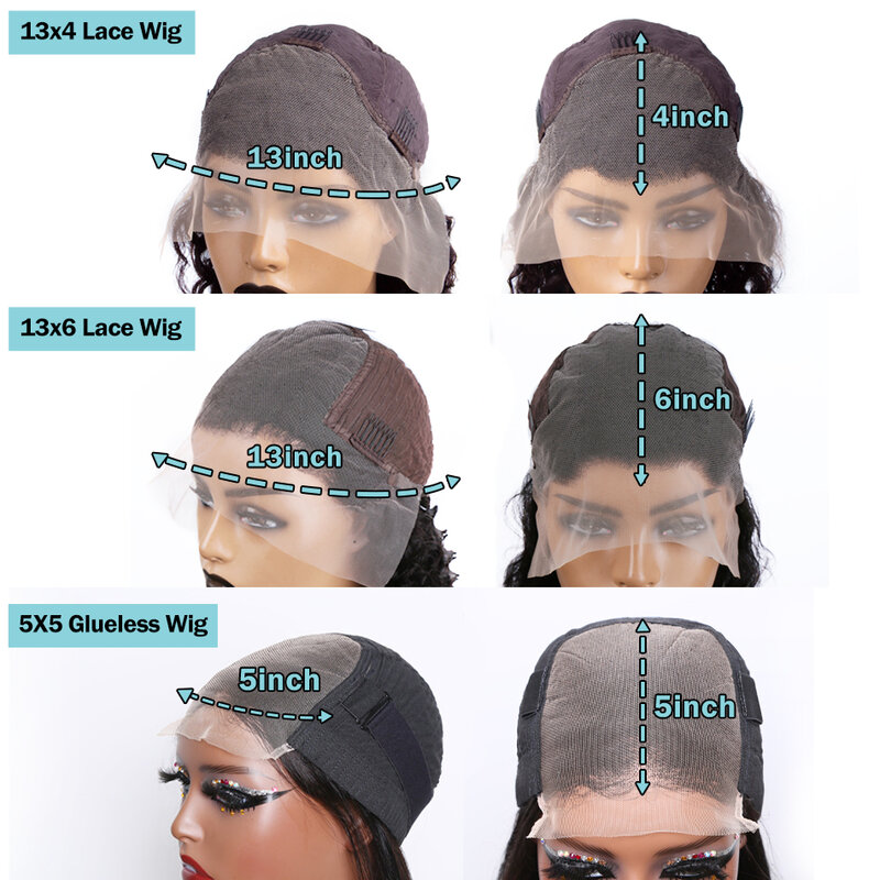 Peruca brasileira do cabelo humano da onda da água para mulheres, perucas transparentes da parte dianteira do laço, fechamento glueless, onda do corpo, 13x4, 13x6, HD, 5x5, 30 ", 40"