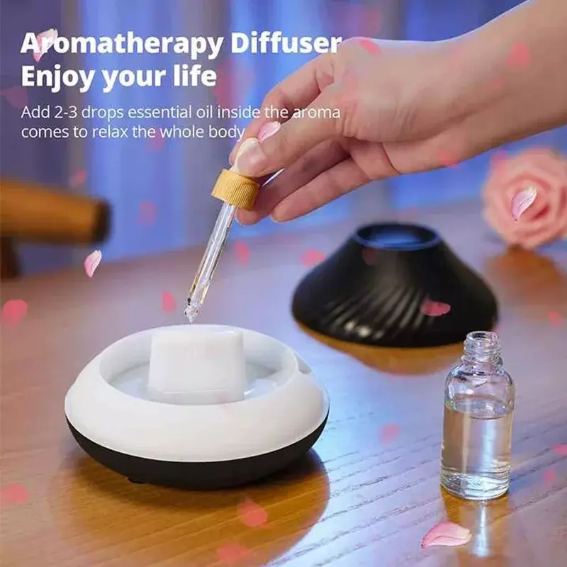 Humidificador de Luz Simulado Atmosfera Pequena, Aromaterapia com Chama Aérea, USB, Casa, Quarto, 7 Cores