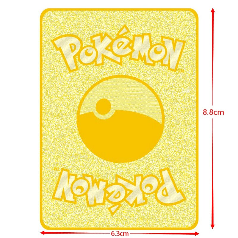 Carte de Collection en Métal Rare Pokémon Vmax Mega GX, Or, Noir, Anglais, Français, Pikachu, Charizard, Mewtwo, Bulbasaur, en Fer