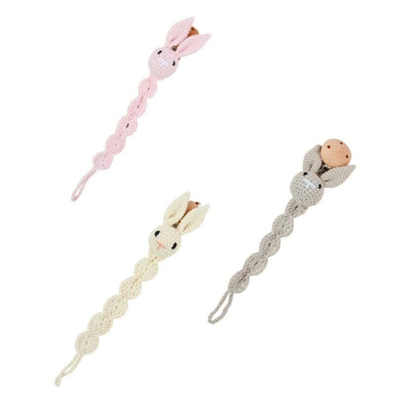 Adorable- Bunny Pacifier Clip Baby Pacifier Holder for Boys & Girls Fits Many Pacifiers & Baby Teething Toy Present