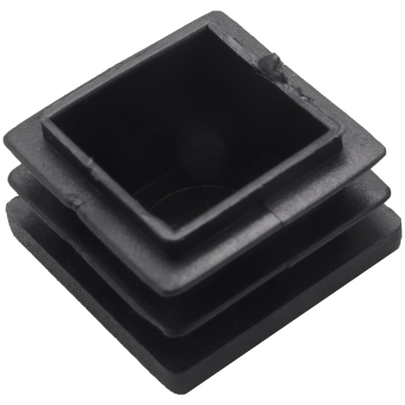 100pcs Plastic Square Tube Inserts End Blanking Caps 20mm x 20mm Black