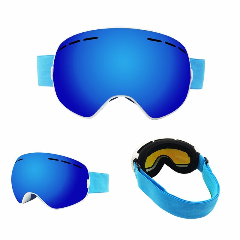 Óculos de máscara anti-nevoeiro para homens e mulheres, superfície esférica, óculos de esqui profissional, moda, UV400