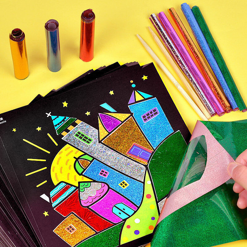 Diy transferência mágica pintura artesanato crianças artes e ofícios brinquedos educativos para crianças dos desenhos animados aprendizagem criativa desenho brinquedos