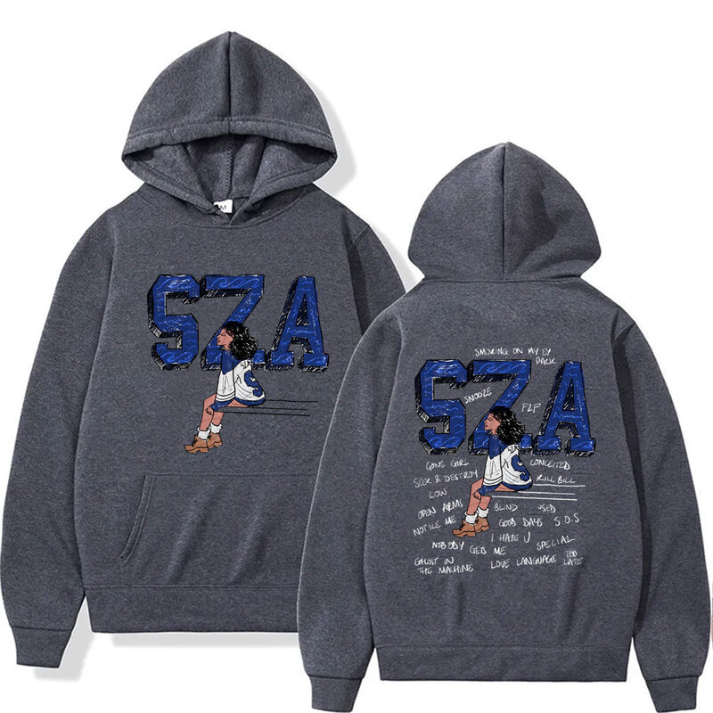 Rapper SZA SOS Graphic Print Hoodie Men Women Hip Hop Oversized Streetwear Male Casual Fleece Hoodies Unisex Vintage Pullover