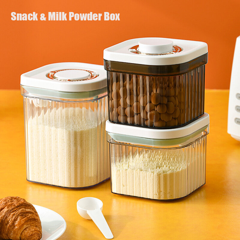 Contenedor de leche en polvo a prueba de humedad, caja de almacenamiento de alimentos frescos para bebés, lata de leche en polvo portátil sellada, cosas para bebés