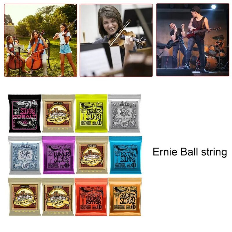 Oryginalne struny Ernie Ball Ernie Ball Burly String struny do gitary elektrycznej na Ukulele gitara basowa strunowy Instrument strunowy