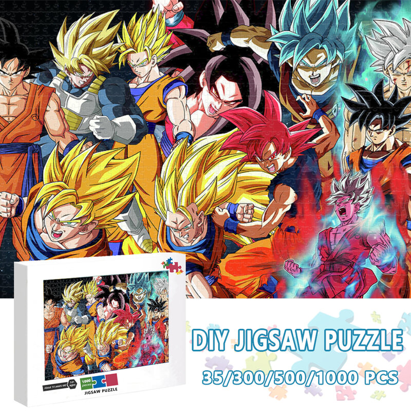 Japanese Dragon Ball Jigsaw Puzzles Cartoon 300/500/1000 Pieces Puzzle Educational Toys for Children Adult Decompression Gifts