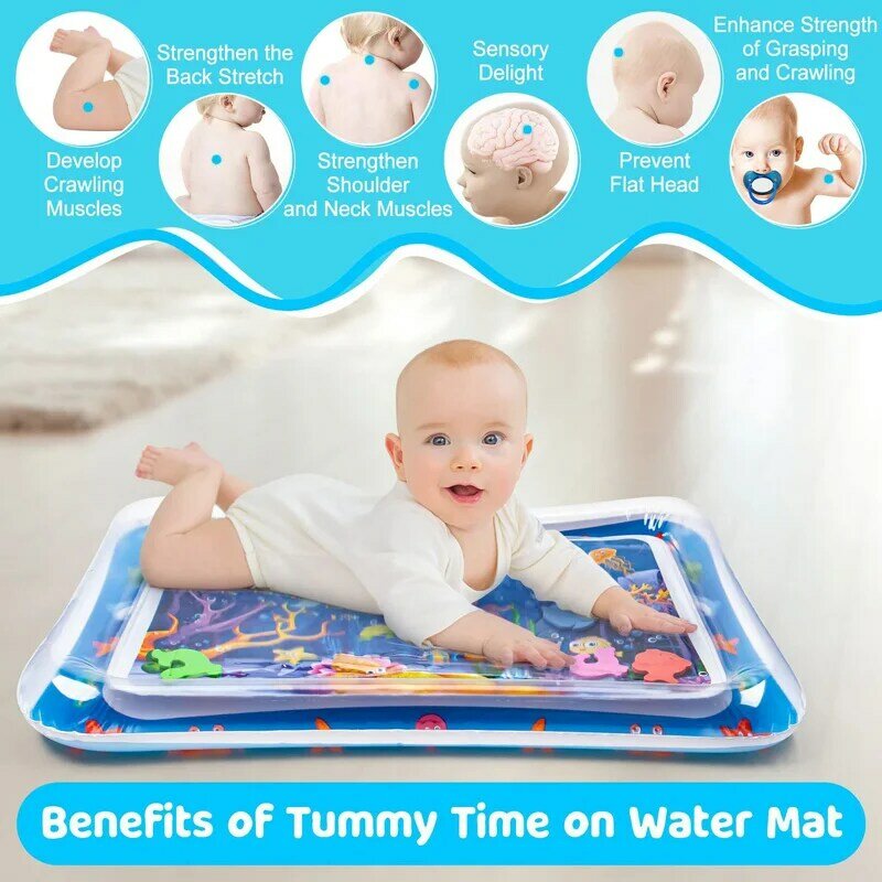 Colchoneta de juego de agua para bebés, cojín inflable de PVC, almohadilla de agua para niños pequeños, juguetes de actividades de desarrollo de educación temprana