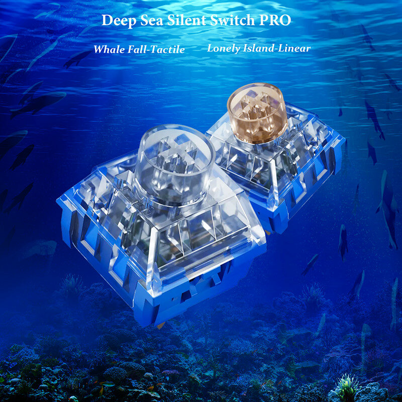 Kailh عميق البحر الصامت لوحة المفاتيح التبديل ، برو الحوت اللمس ، 60g ، جزيرة طويلة ، الخطي ، 45g ، RGB ، 5Pin للوحة المفاتيح الميكانيكية المخصصة