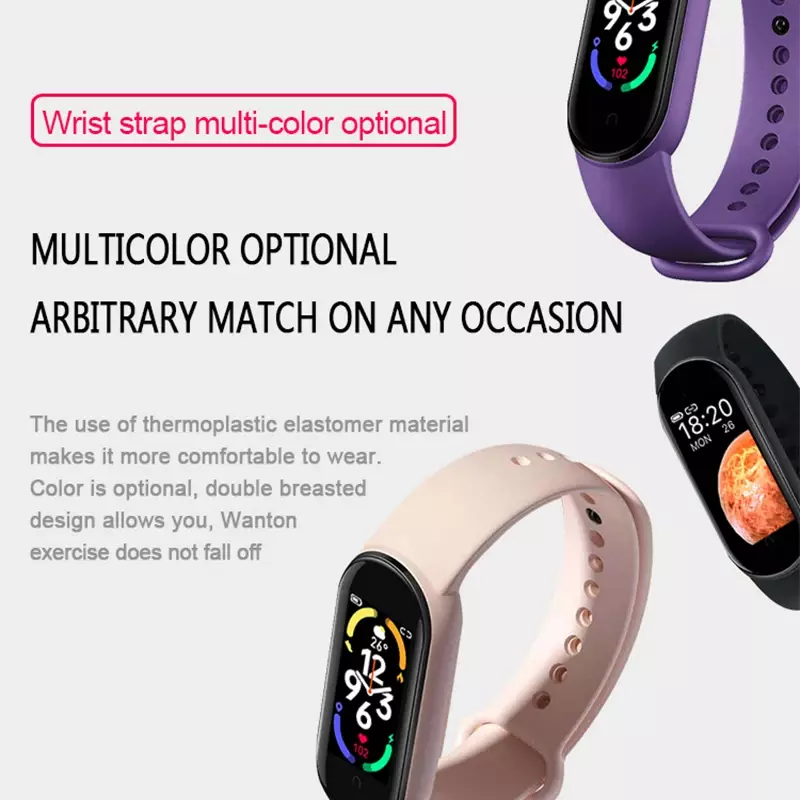 Smart Band jam tangan pintar olahraga, gelang Fitness multifungsi Monitor tidur detak jantung IP67 tahan air untuk Android IOS