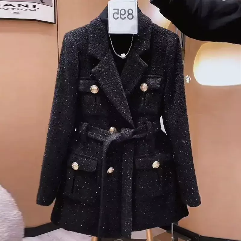 신년 로브 블레이저 재킷, 한국 여성 패션, 매우 아름다운 작은 향수 탑, 2024 용수철 가을 신상