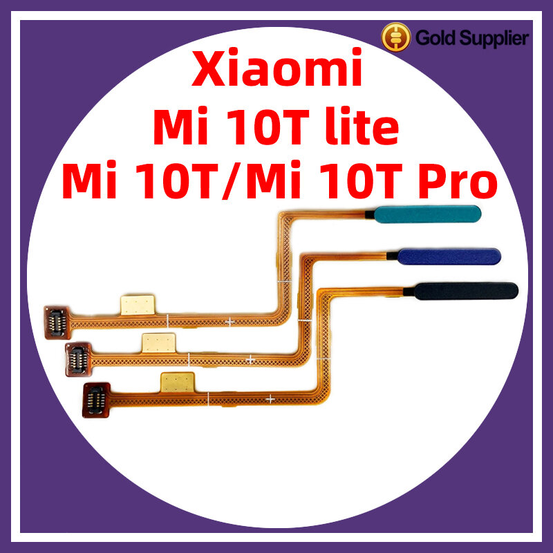 Sensor de impressão digital para Xiaomi, Touch ID, Motherboard, Botão Home, Cabo Flex, Motherboard, Xiaomi Mi 10T Lite, Mi 10T Pro, Original