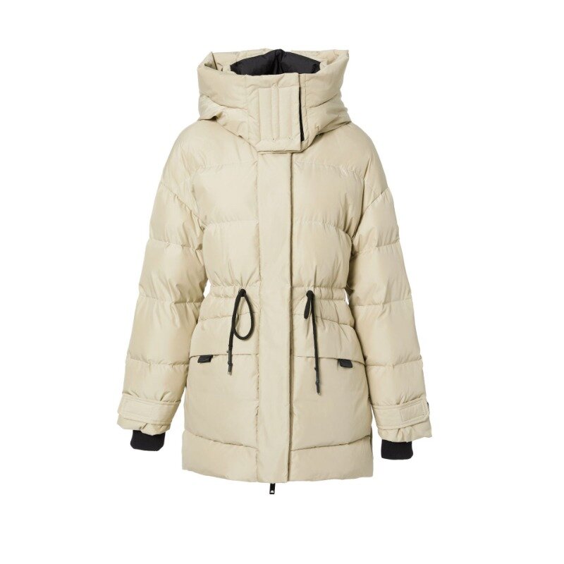 Short Down Jacket Women Hooded Long Sleeved White Duck Down Thickened Jacket