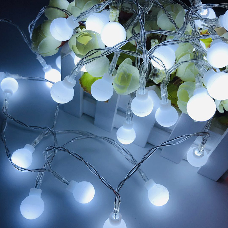 Guirnalda de luces LED con forma de bola de cereza, guirnalda con batería, alimentación por USB, decoración de boda, Navidad, vacaciones, habitación al aire libre, 6M y 10M