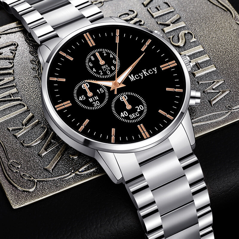 Męski zegarek klasy luksusowa tarcza Pasmo stal wolframowa wielofunkcyjny wyświetlacz tarcza najlepszy prezent dla przyjaciół i starszych