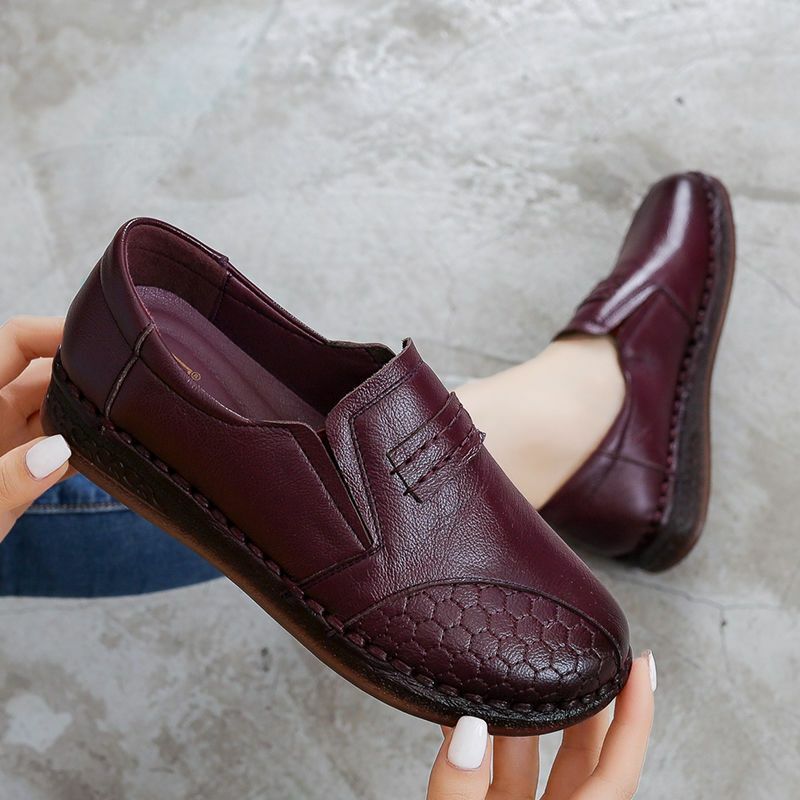 Zapatos informales de diseñador de cuero para Mujer, zapatillas sin cordones, mocasines ligeros para mamá, Verano