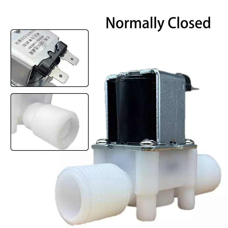 Válvula Solenoide de plástico normalmente cerrada, 1/2 ", 3/4", 12V, 24V, dispensador magnético, interruptor de controlador de presión neumática de agua, 220 voltios