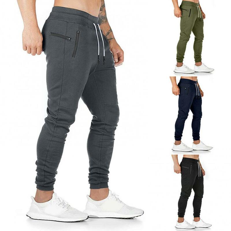 Sportedly-Pantalon de sport à poches serrées pour homme, collants zippés, Fjg Gym, automne, hiver