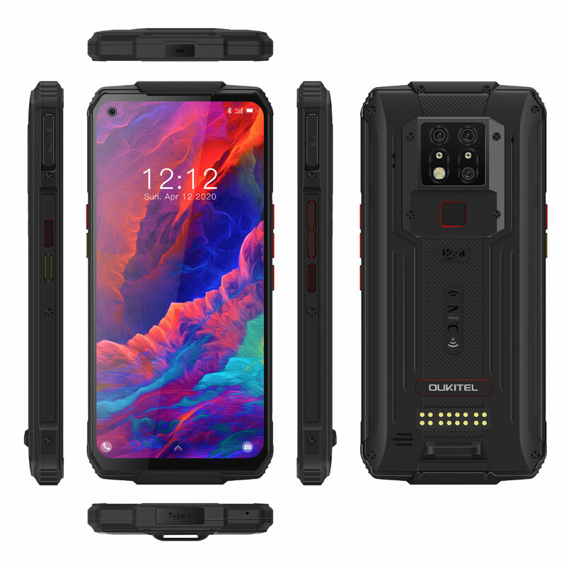 Oukitel Wp7 Smartphone 8000Mah Batterij 48mp Camera 'S Telefoon Android 9.0 Mt6779 Octa Core 9V/2a 6.53 "Fhd Nfc Mobiele Telefoon
