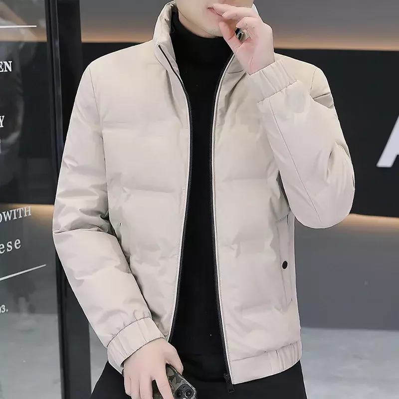 Standing collar autumn/winter down jacket short white duck down fashionable and versatile warm youth men's jacket