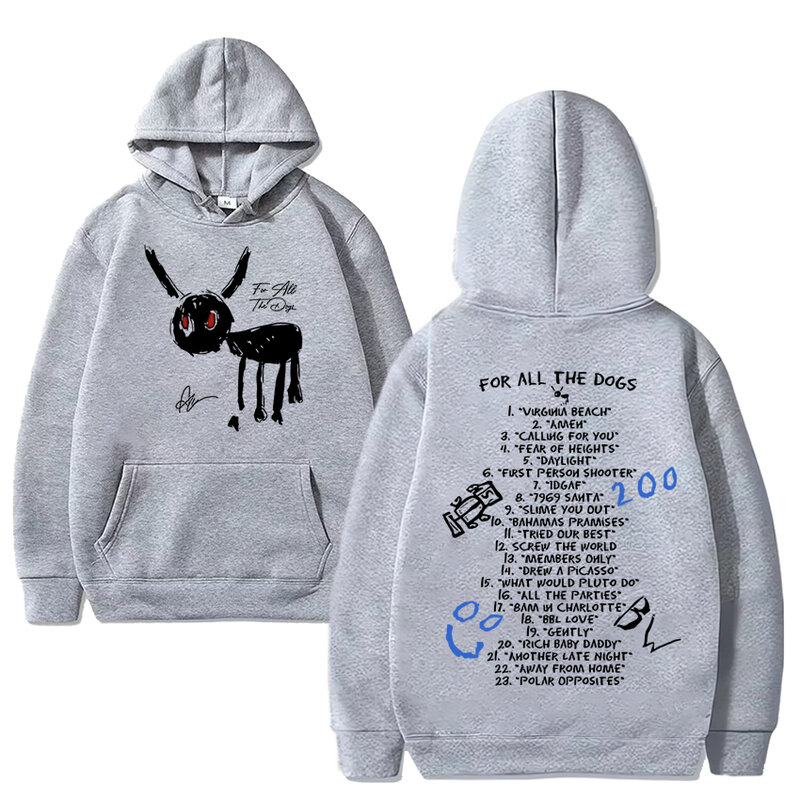 Drake for All The Dogs-Sudadera con capucha para hombre y mujer, suéter de manga larga con estampado de vellón vintage, ropa de calle de gran tamaño, estilo Hip Hop, Unisex
